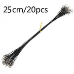 20 PCS Luya Front Wire With Pin Wire Anti-bite Wire, 20CM, 25CM, 30CM, 15CM