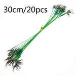 20 PCS Luya Front Wire With Pin Wire Anti-bite Wire, 20CM, 25CM, 30CM, 15CM