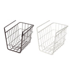 Closet Storage Rack Under The Partition Hanging Basket Storage Basket, Black, White