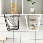 Closet Storage Rack Under The Partition Hanging Basket Storage Basket, Black, White
