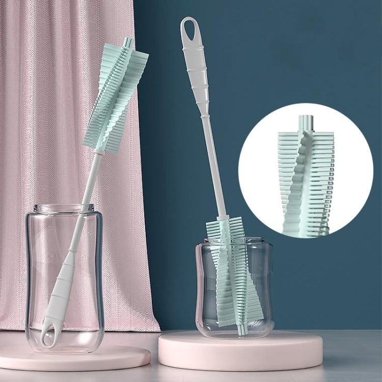 Silikon Babyflaschen Reinigungsbürste mit langem Griff, 360 Grad drehbar, Grün, Pink, Hellblau