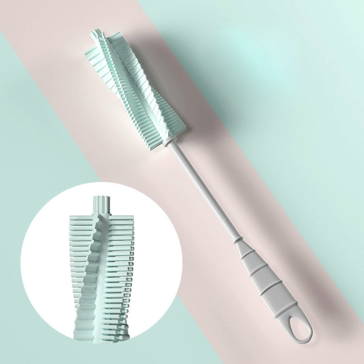 Silikon Babyflaschen Reinigungsbürste mit langem Griff, 360 Grad drehbar, Grün, Pink, Hellblau