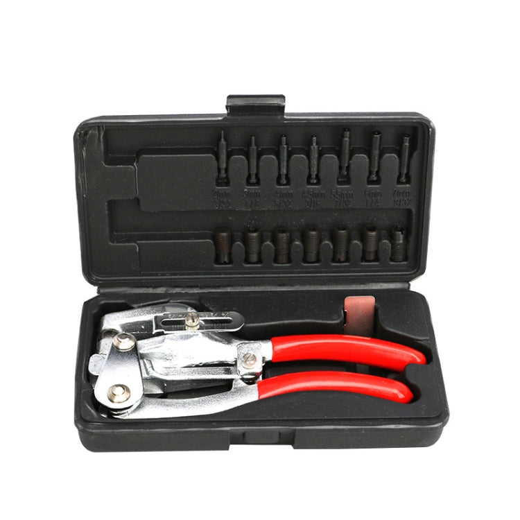 16 in 1 Edelstahl Kupfer Aluminium Streifen Eisen Leder Kunststoff Handlochzange Lochmaschine Set, 16 in 1