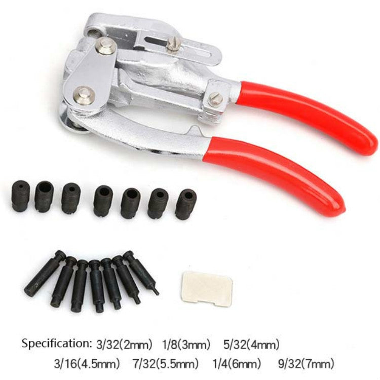 16 in 1 Edelstahl Kupfer Aluminium Streifen Eisen Leder Kunststoff Handlochzange Lochmaschine Set, 16 in 1