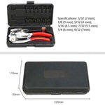 16 in 1 Edelstahl Kupfer Aluminium Streifen Eisen Leder Kunststoff Handlochzange Lochmaschine Set, 16 in 1