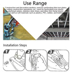16 in 1 Edelstahl Kupfer Aluminium Streifen Eisen Leder Kunststoff Handlochzange Lochmaschine Set, 16 in 1