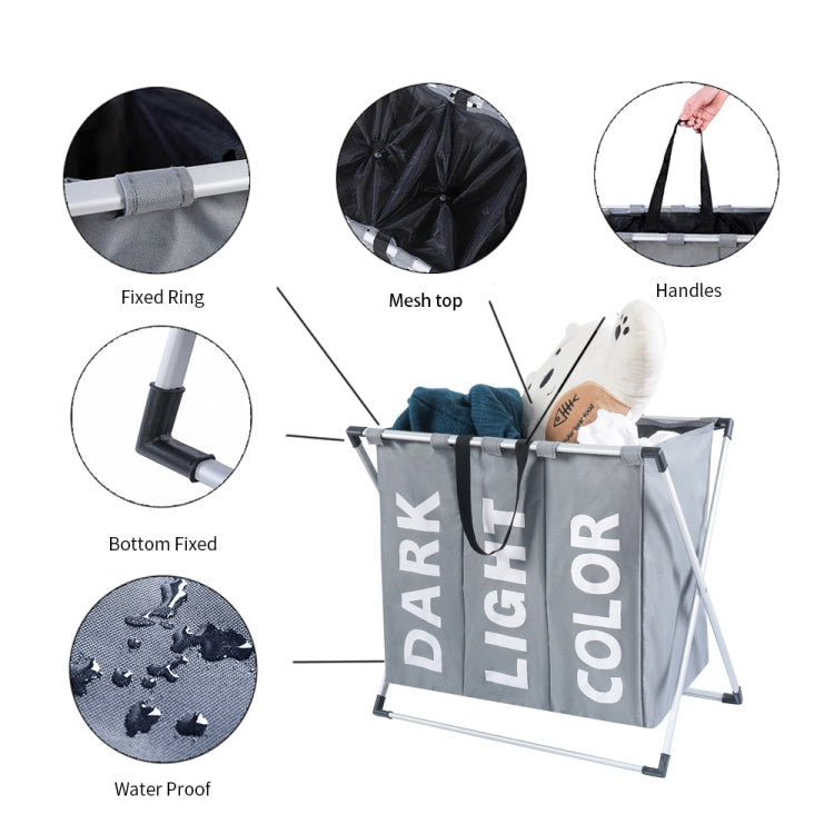Faltbarer Wäschekorb-Organizer mit drei Fächern, Home Storage Basket, 3 Fächer