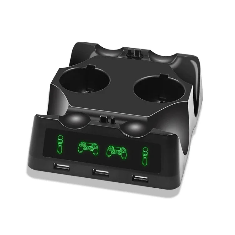 iPlay Gamepad Charger Multifunctional Charging Base For PS4 / PS4 Move / PS VR, For PS4 VR/PS VR/PS Move
