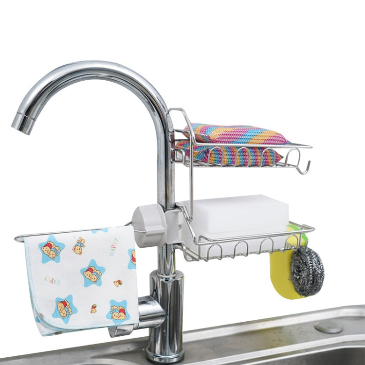 Wasserhahnregal Edelstahl Lochblech Freie Küchenspüle Aufbewahrungsregal Lappen Schwamm Abtropfgestell, Typ A, Typ B, Typ C