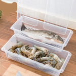Kühlschrank-Abtropf-Frischhaltebox, Lebensmittel-Plastik-Siegel-Gefrierbox, Fisch-Frischhaltebox, 27x20x5,5cm, 27x11x6cm