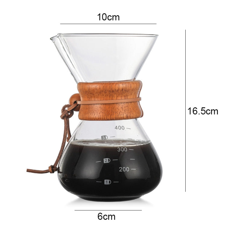 Hand-Kaffeekanne Hochtemperaturbeständig 400ml Glaskaffeekanne, Kanne ohne Sieb, Kanne mit Sieb