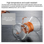 Hand-Kaffeekanne Hochtemperaturbeständig 400ml Glaskaffeekanne, Kanne ohne Sieb, Kanne mit Sieb