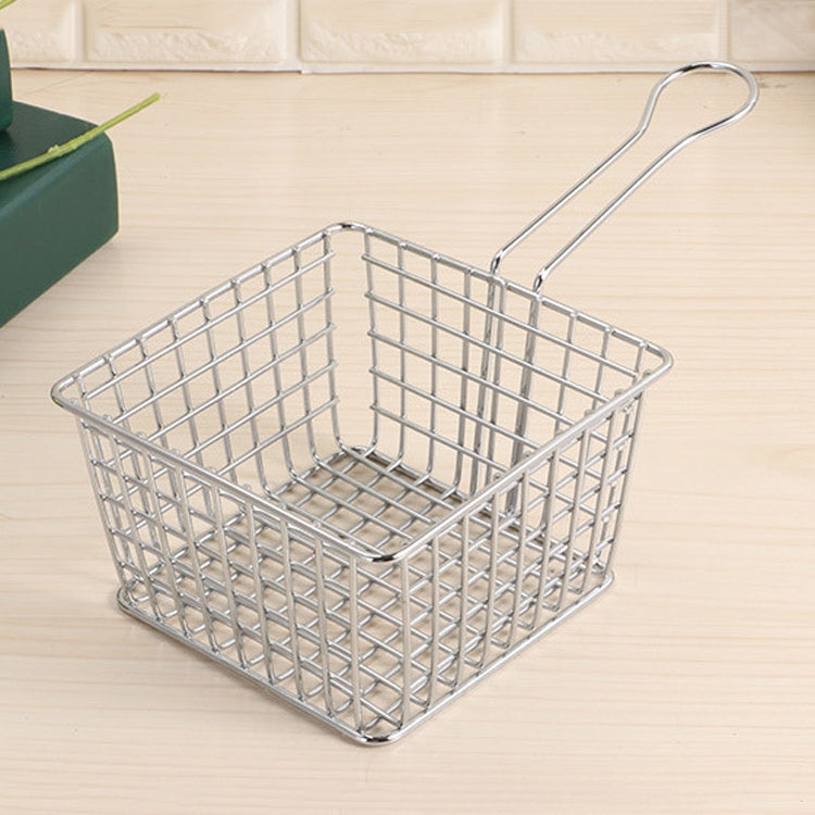 Elektroplattierte Gusseisen Pommes Frites Korb Mini-Gitter Frittiertes Lebensmittel-Aufbewahrungskorb, Chrom