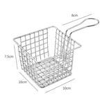 Elektroplattierte Gusseisen Pommes Frites Korb Mini-Gitter Frittiertes Lebensmittel-Aufbewahrungskorb, Chrom