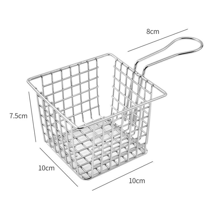 Elektroplattierte Gusseisen Pommes Frites Korb Mini-Gitter Frittiertes Lebensmittel-Aufbewahrungskorb, Chrom