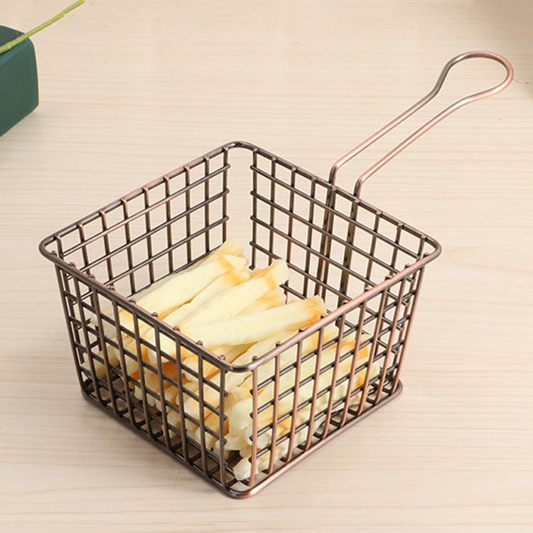 Elektroplattierte Gusseisen Pommes Frites Korb Mini-Gitter Frittiertes Lebensmittel-Aufbewahrungskorb, Chrom