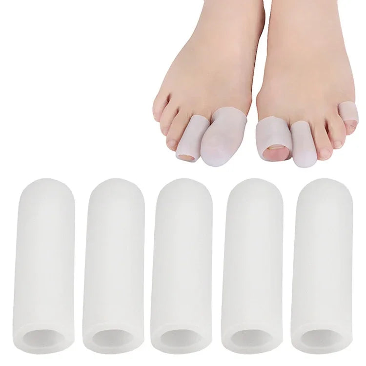 5er-Set Zehenschutzkappen für Hühneraugen, Farbe zufällig, geschlossen, offen, Zehenkappe, geschlossen (klein), geschlossen (groß), offen (klein), offen (groß), verdickte Zehenkappe