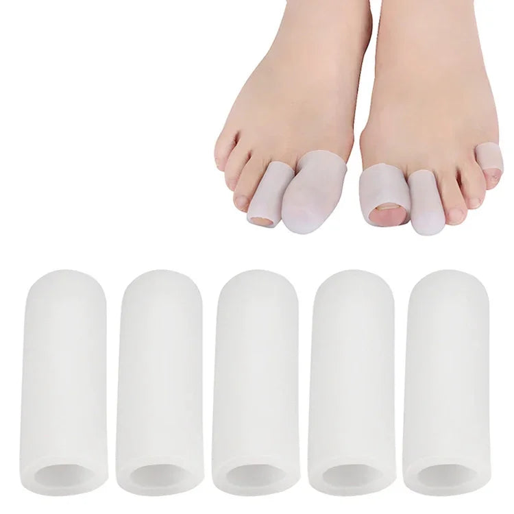 5er-Set Zehenschutzkappen für Hühneraugen, Farbe zufällig, geschlossen, offen, Zehenkappe, geschlossen (klein), geschlossen (groß), offen (klein), offen (groß), verdickte Zehenkappe
