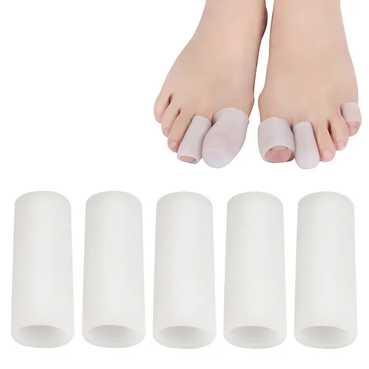 5er-Set Zehenschutzkappen für Hühneraugen, Farbe zufällig, geschlossen, offen, Zehenkappe, geschlossen (klein), geschlossen (groß), offen (klein), offen (groß), verdickte Zehenkappe