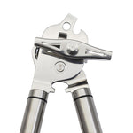 3-in-1 Verdickter manueller multifunktionaler Flaschenöffner aus 304 Edelstahl, Silber + schwarzer Streifen