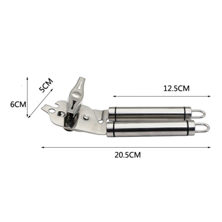 3-in-1 Verdickter manueller multifunktionaler Flaschenöffner aus 304 Edelstahl, Silber + schwarzer Streifen