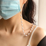 Masken-Anti-Verlust-Schlüsselband-Halskette, einfache, ovale Perlenmasken-Brillenkette, ovale Perlenkette