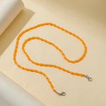 Maskenkette mit facettierten Kristallen im Tropfen-Stil, Brillenband, Schwarz, Weiß, Orange, Weinrot, Transparent Pink