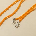 Maskenkette mit facettierten Kristallen im Tropfen-Stil, Brillenband, Schwarz, Weiß, Orange, Weinrot, Transparent Pink