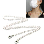 Maskenband Handgemachte Kristallperlenkette Anti-Drop-Hängende Brillenband, Weiß