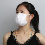 Maskenband Handgemachte Kristallperlenkette Anti-Drop-Hängende Brillenband, Weiß