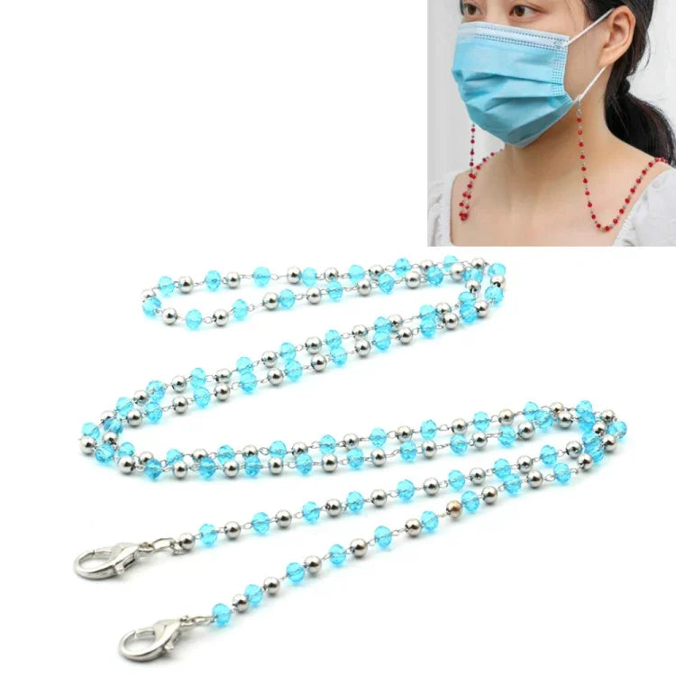 Halskette personalisiert handgefertigt Kristallperlenkette Masken-Anti-Verlust-Lanyard Brillenband