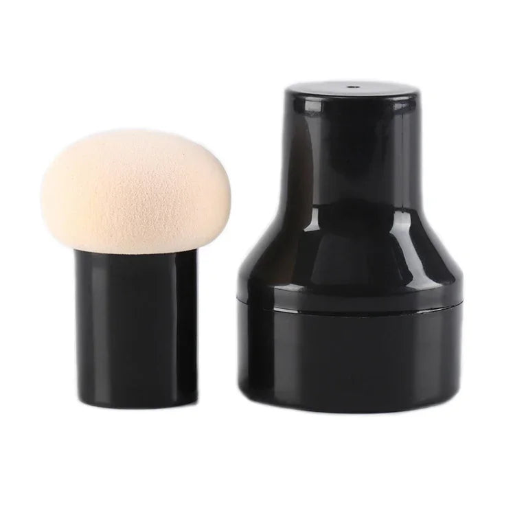 8 Stück Pilzkopf-Make-up-Schwamm, rund, klein, mit Griff, in Hellblau, Rosa, Hautfarbe, Schwarz, Weinrot, Kaffee, Rosenrot und Matcha