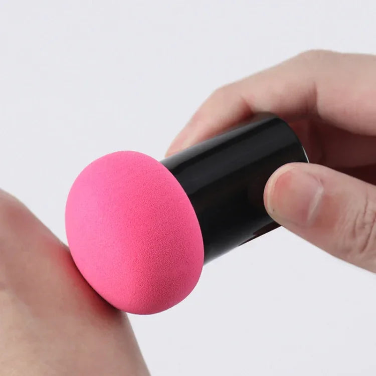 8 PCS Mushroom Head Puff Round Head Small Mushroom With Handle Puff Makeup Sponge Puff, Light Blue, Pink, Skin Color, Black, Wine Red, Coffee, Rose Red, Matcha