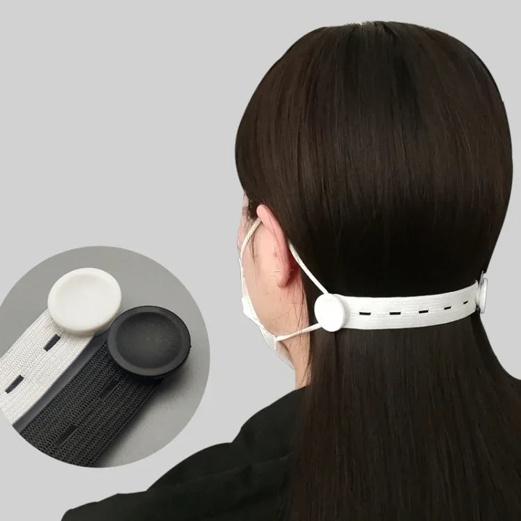 Masken Haken Verstellbare Schnalle Ohrenschützende Maske Anti-Squeeze Ohr Lanyard Verlängerung Ohrseil, Weiß, Schwarz
