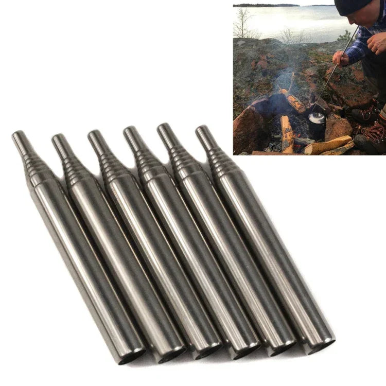 Camping Survival Feuerblasrohr Notfall-Feuerstarter Ausziehbares Blasrohr, 8 Abschnitte