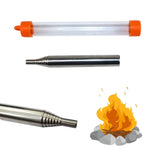 Camping Survival Feuerblasrohr Notfall-Feuerstarter Ausziehbares Blasrohr, 8 Abschnitte