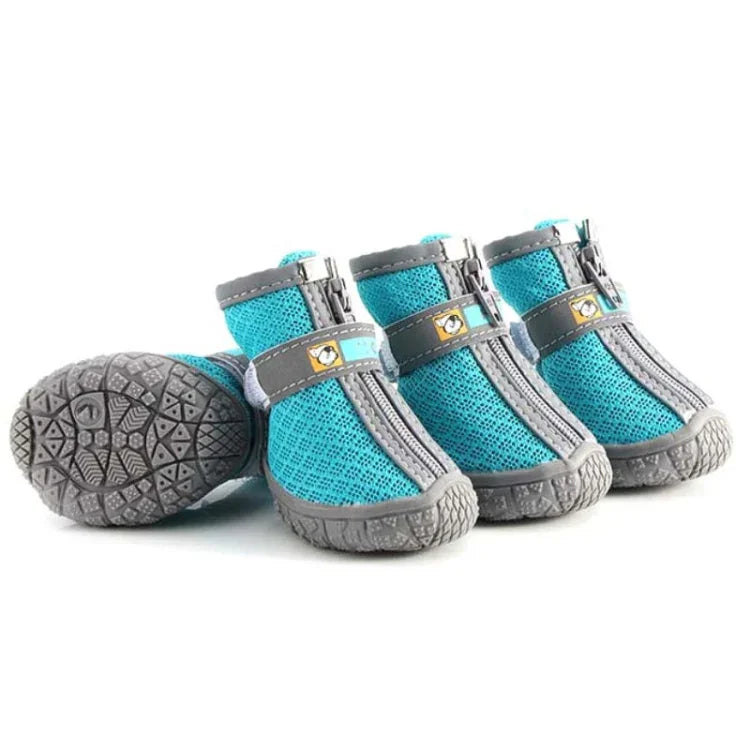 4 PCS / Set Breathable Non-slip Wear-resistant Dog Shoes Pet Supplies, 2.8x3.5cm, 3.3x4cm, 3.8x4.3cm, 4.3x4.8cm, 4.8x5.3cm