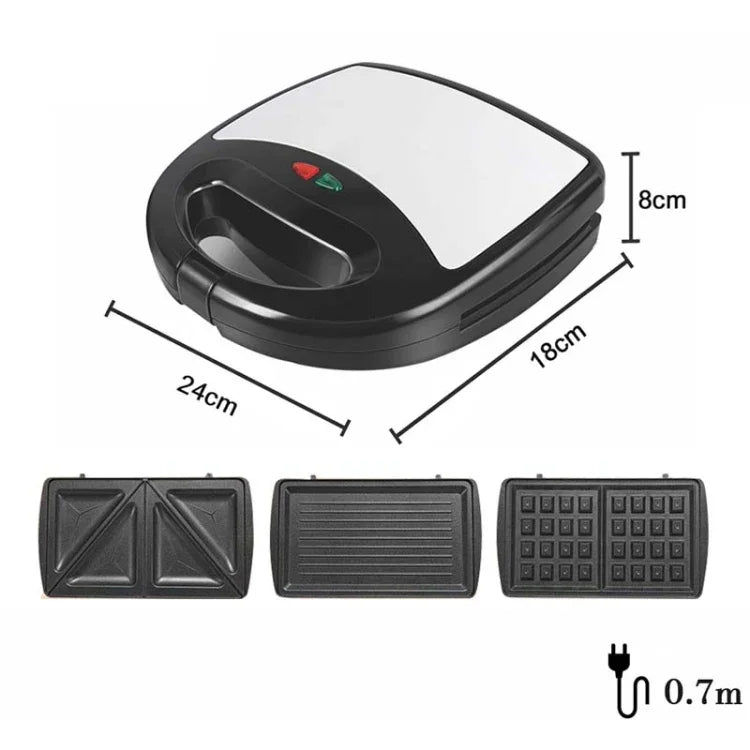 3-in-1-Sandwichmaker, Multifunktions-Waffeleisen, Panini-Frühstücksmaker, EU-Stecker, 3-in-1-Sandwichmaker