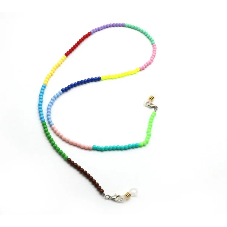 Farbig Perlenbesetzte Rutschfeste Anti-Tropf Masken- und Brillenhalterung, Umhängeband, Farbig Perlenbesetzt