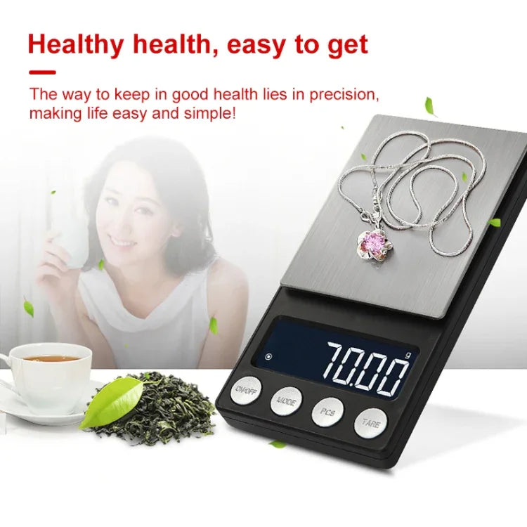 Hochpräzise elektronische Waage, Mini tragbare Schmuck-Medizinwaage, 500g/0,1g, 100g/0,01g, 200g/0,01g, 300g/0,01g, 500g/0,01g, 1000g/0,1g