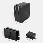 Multi-Function Projection And Charging AC Adapter Base Support Android/PC/Lite For Switch, Black+US Plug, Black+EU Plug, Black+UK Plug