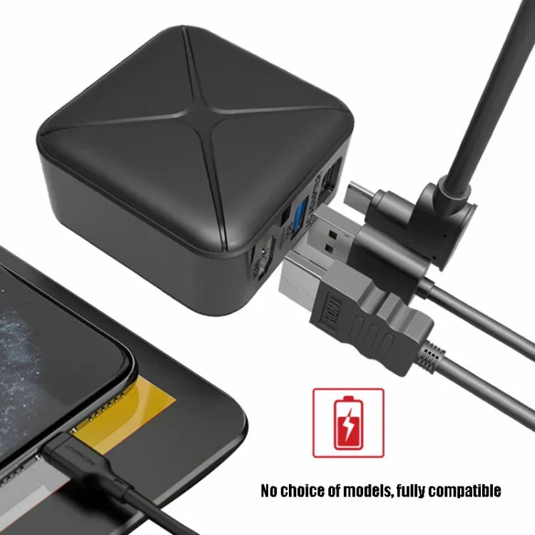 Multi-Function Projection And Charging AC Adapter Base Support Android/PC/Lite For Switch, Black+US Plug, Black+EU Plug, Black+UK Plug