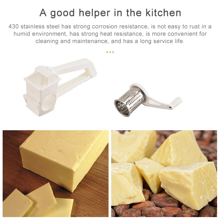 Käse-Handkurbelreibe, multifunktionale Kunststoffreibe, Handkurbelreibe