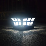 Solar-Kaffee-Säulen-Kopflampe, wasserdichte dekorative Wandlampe für den Außenbereich, weißes Licht, warmes Licht