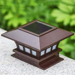 Solar-Kaffee-Säulen-Kopflampe, wasserdichte dekorative Wandlampe für den Außenbereich, weißes Licht, warmes Licht