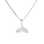 S925 Sterling Silber Fischschwanz-Halskette Mädchen Schmuck Walschwanz-Halskette