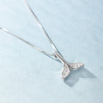 S925 Sterling Silber Fischschwanz-Halskette Mädchen Schmuck Walschwanz-Halskette