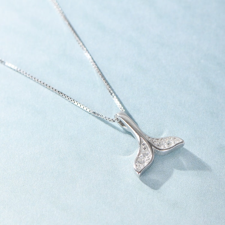 S925 Sterling Silber Fischschwanz-Halskette Mädchen Schmuck Walschwanz-Halskette