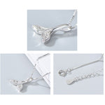 S925 Sterling Silber Fischschwanz-Halskette Mädchen Schmuck Walschwanz-Halskette