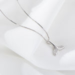 S925 Sterling Silber Fischschwanz-Halskette Mädchen Schmuck Walschwanz-Halskette